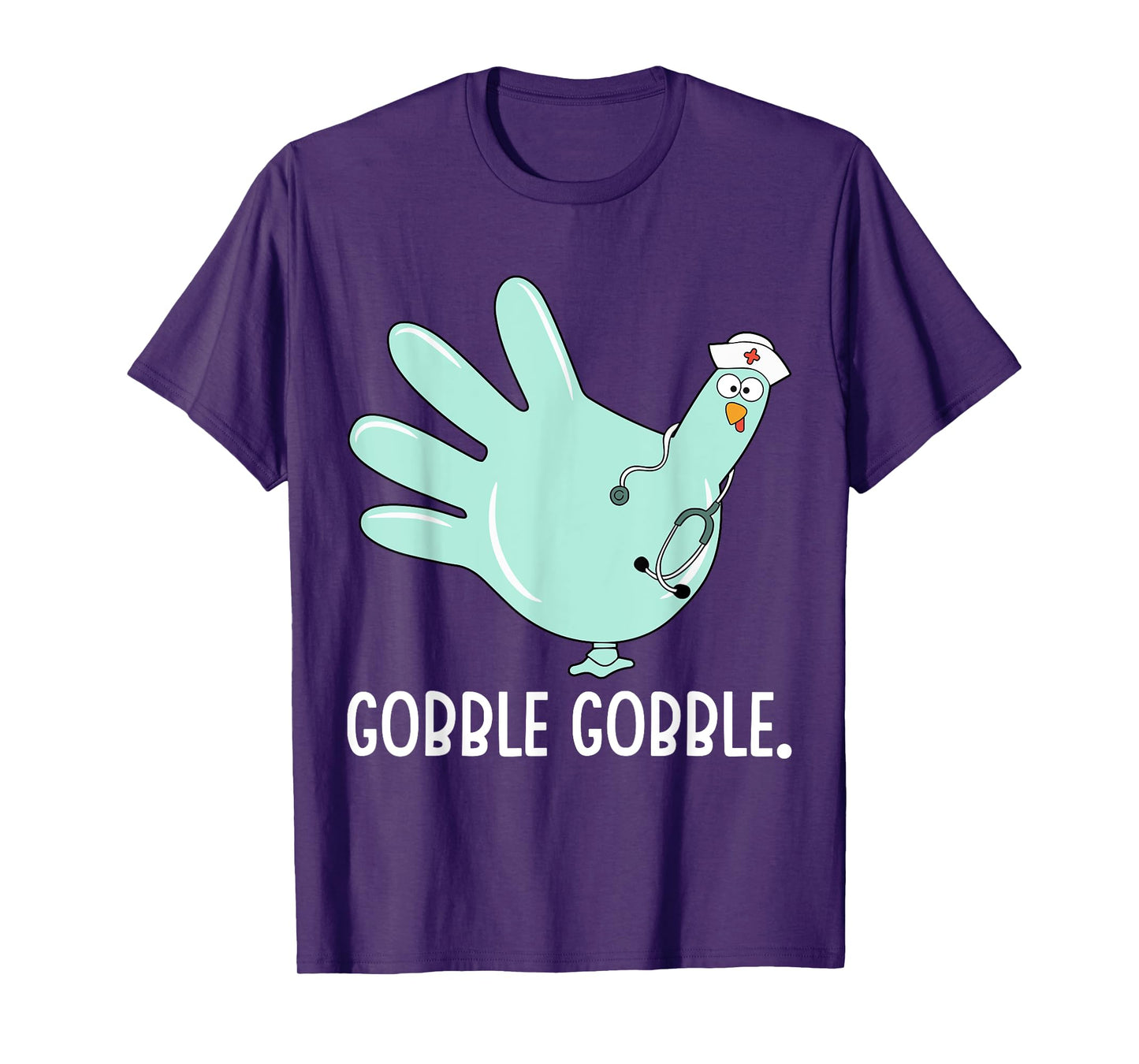 Turkey Scrubs Rubber Gloves Nurse Fall Nursing Thanksgiving T-Shirt
