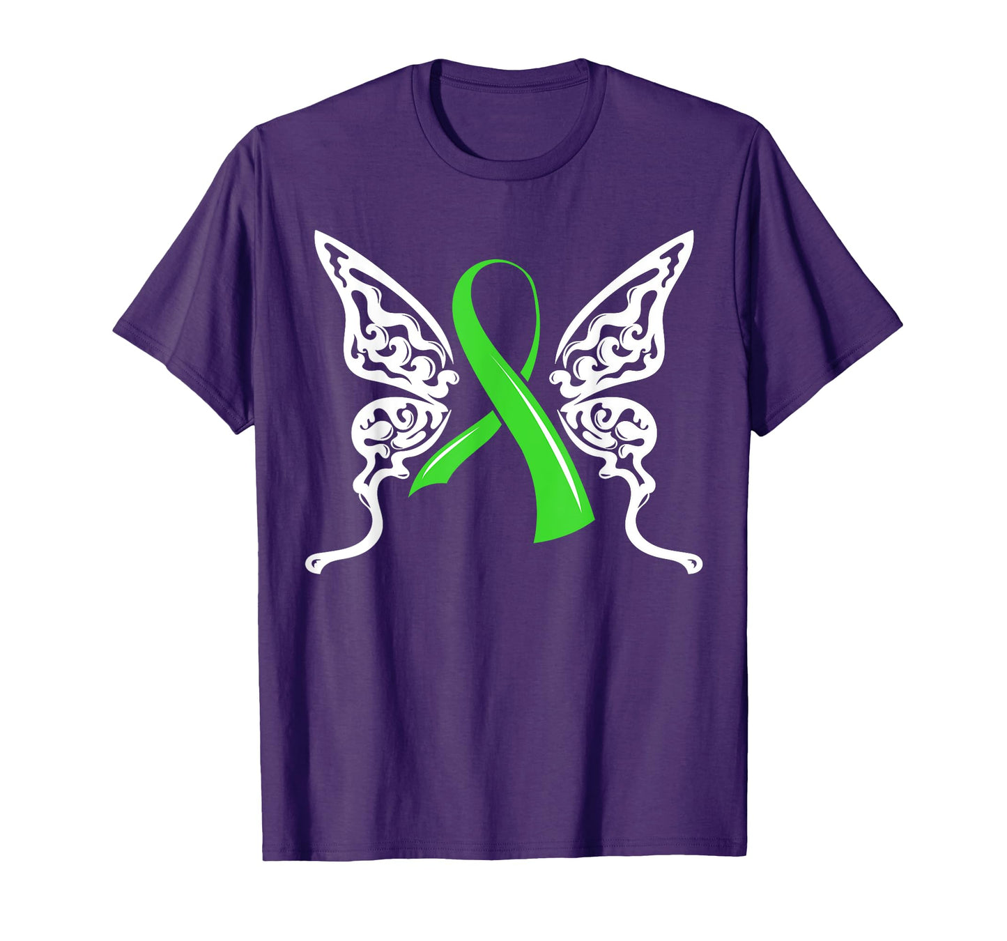 Butterfly Green Ribbon Non-Hodgkin Lymphoma Lymphocytes T-Shirt