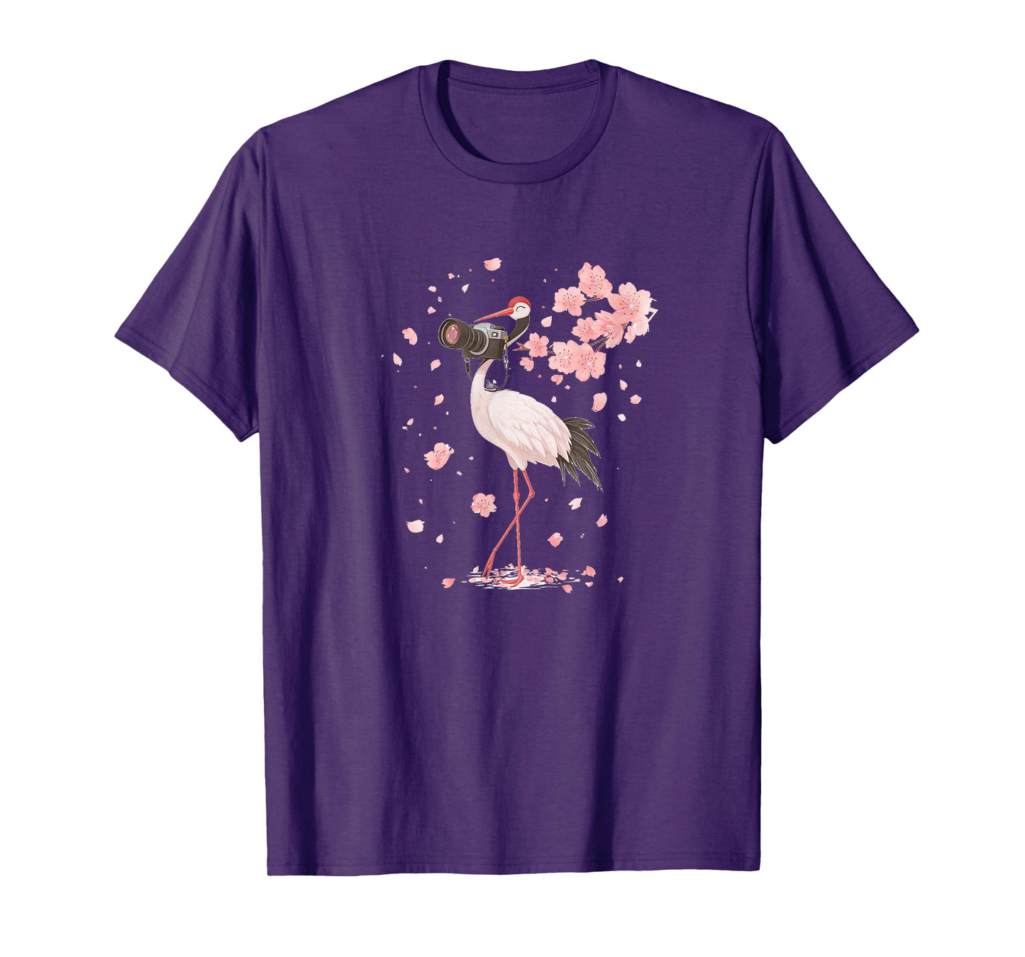Nice Crane take Photos with Camera in Japan Look T-Shirt