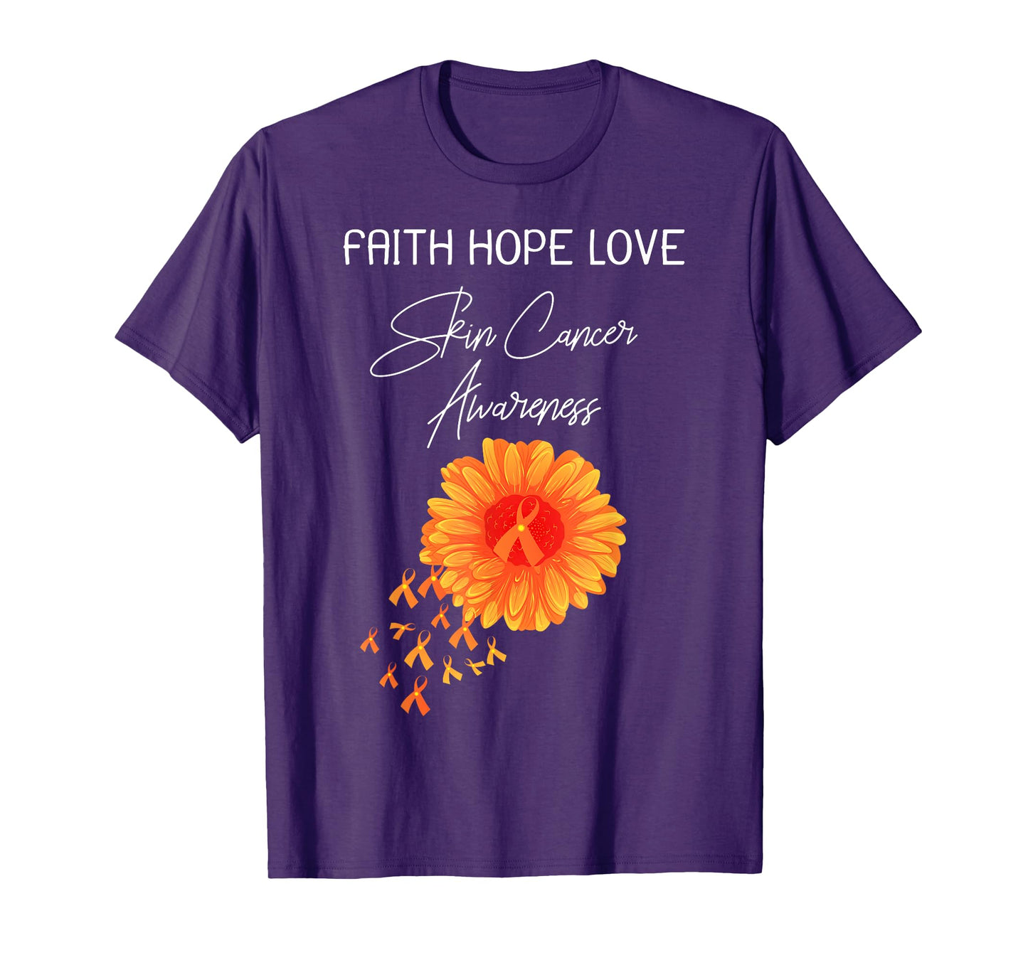 Faith Hope Love Skin Cancer Orange Ribbon Shirt T-Shirt
