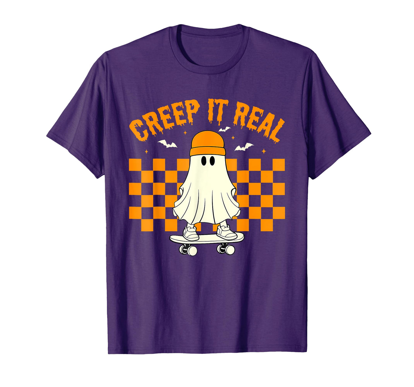 Creep It Real Ghost Skater Halloween Costume Men Boys Kids T-Shirt