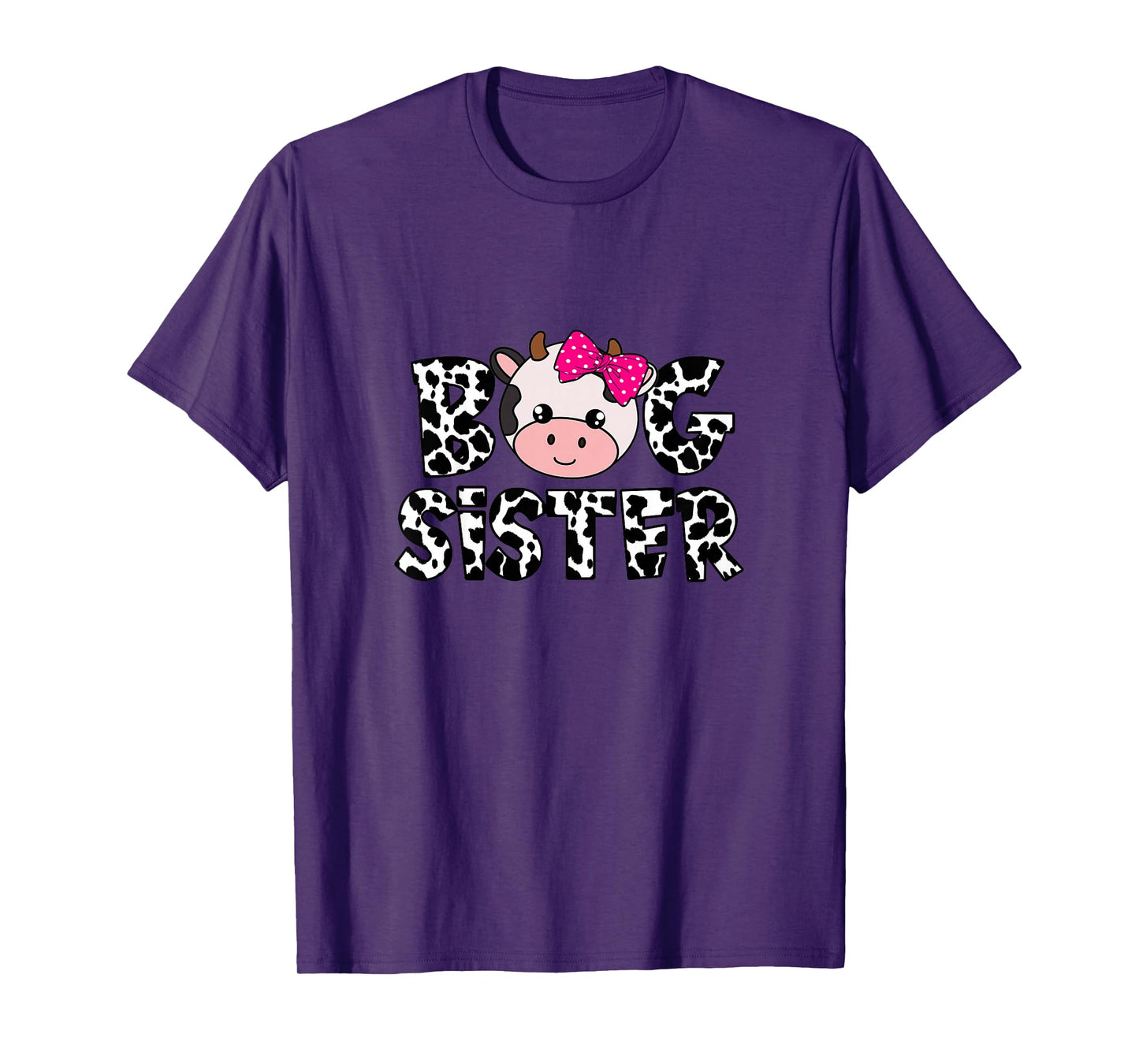 Big Sister Farm Life Cow Lover Big Sis Sibling Matching T-Shirt