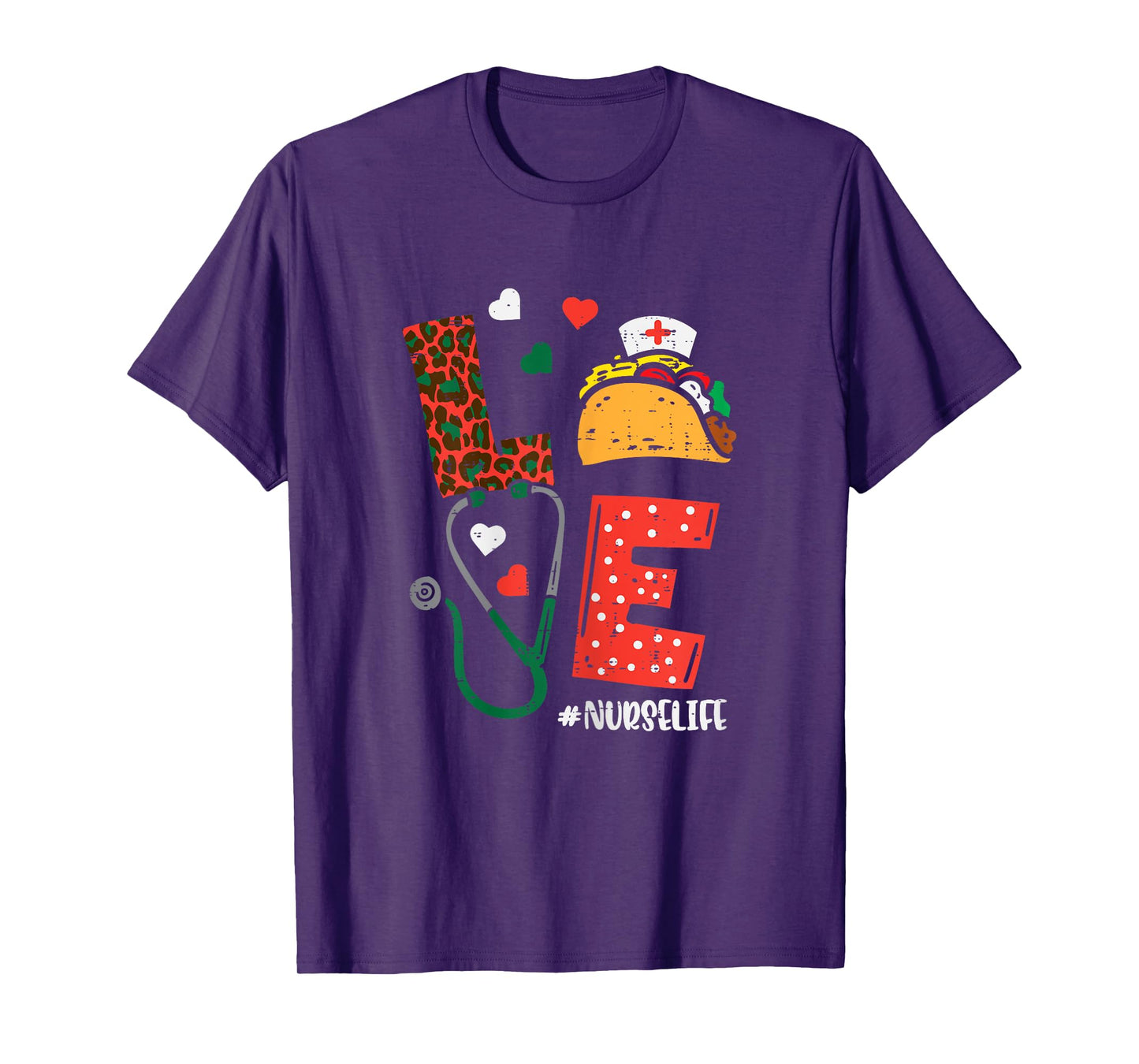 Love Nurselife Taco Cinco De Mayo Nurse Women Scrub Top T-Shirt