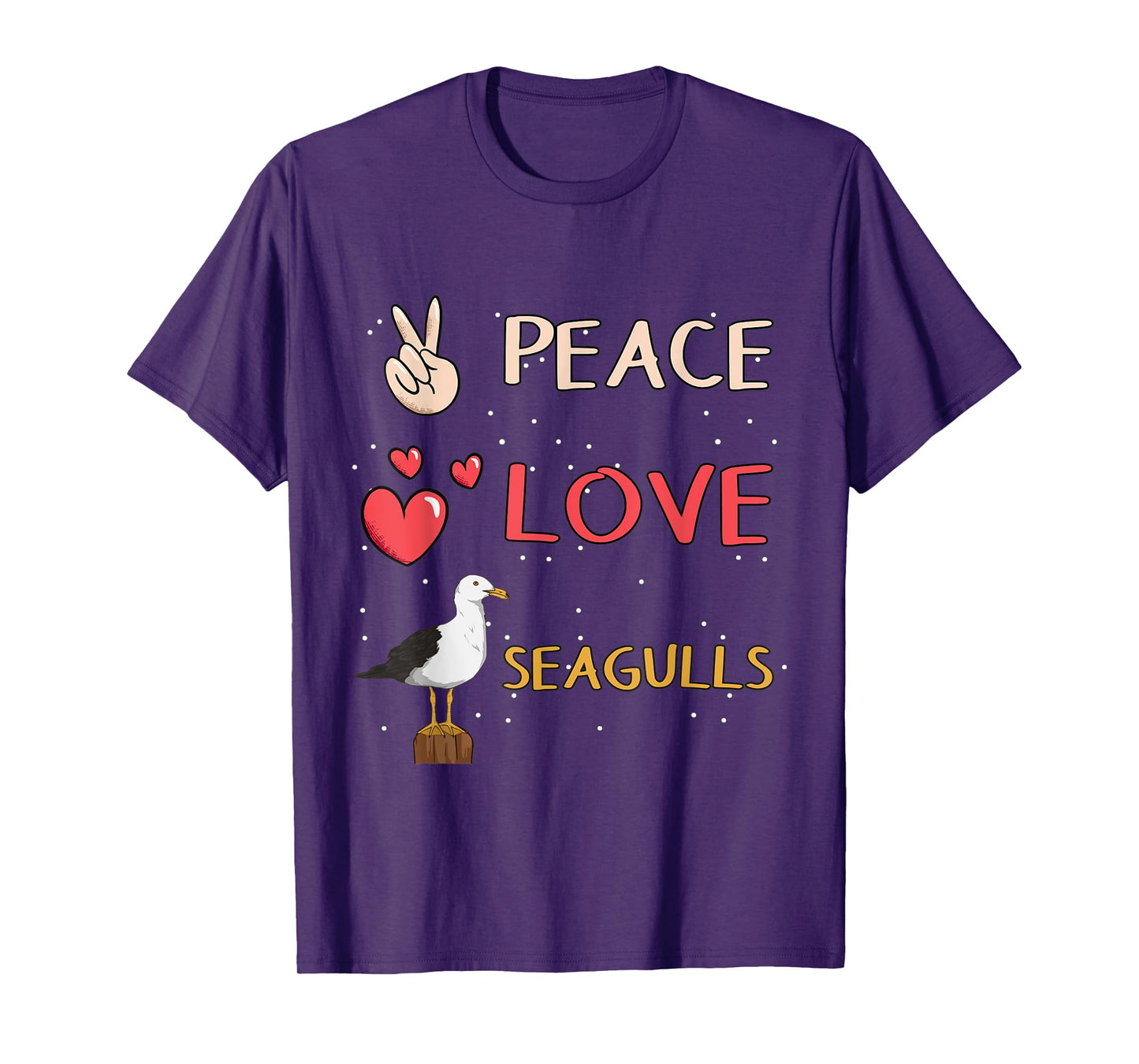 Seagull Sea Gulls Peace Love Seagulls T-Shirt