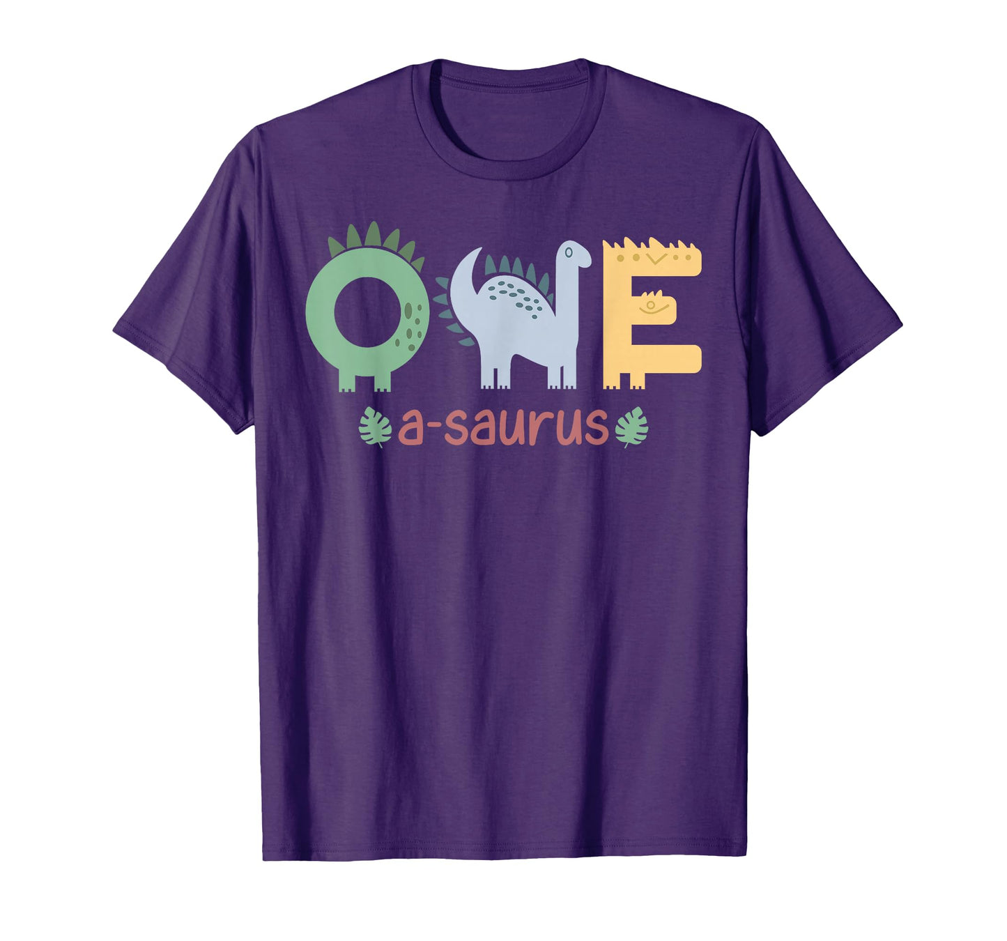 1 Year Old One Saurus Funny Dinosaur Family Birthday Boys T-Shirt