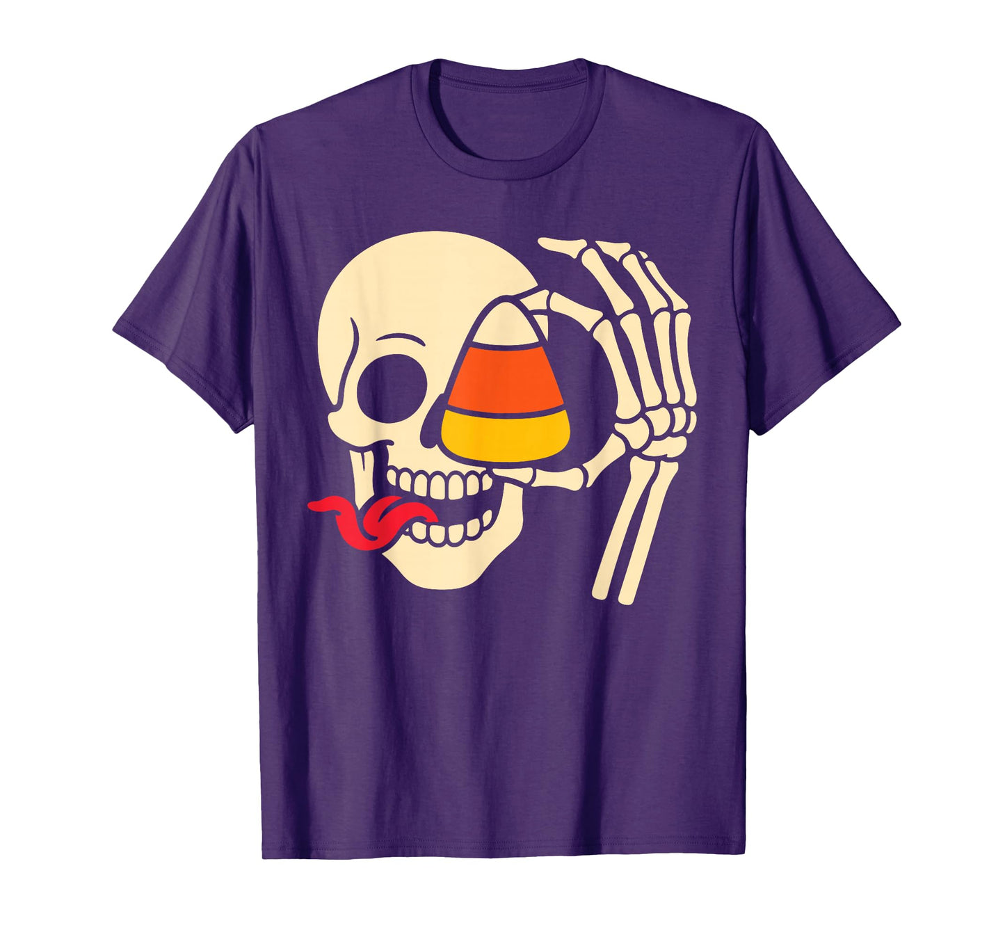 Spooky Skeleton Hand Holding Candy Funny Halloween Costume T-Shirt