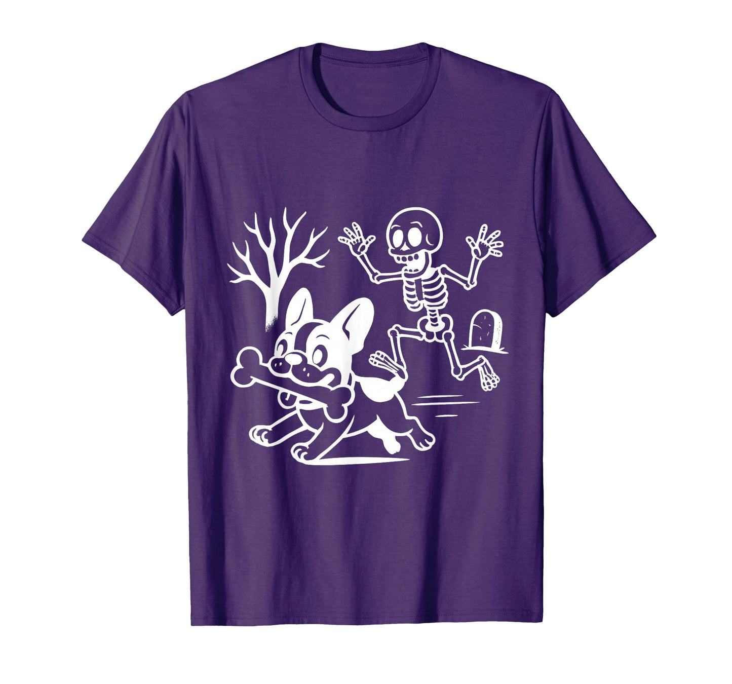 Funny Halloween French Bulldog Skeleton Spooky Season T-Shirt