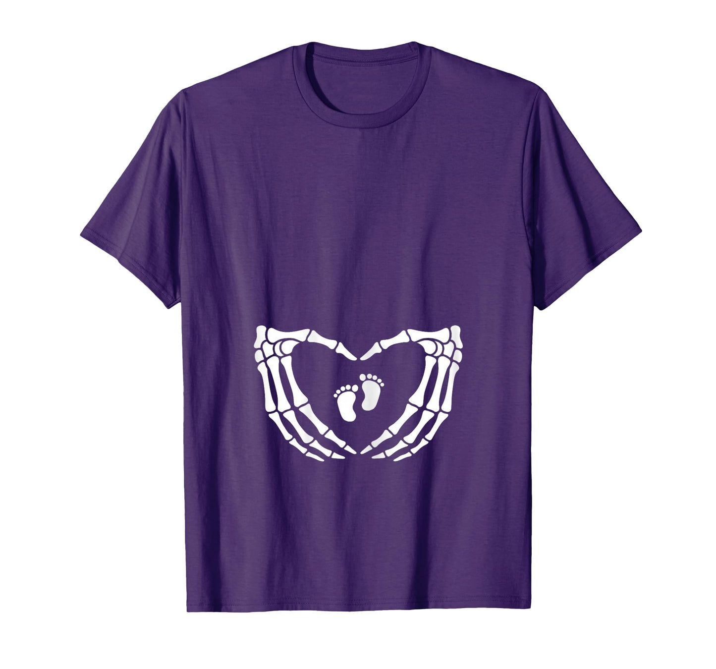 Skeleton Hand Pregnant Mom Halloween Pregnancy Announcement T-Shirt