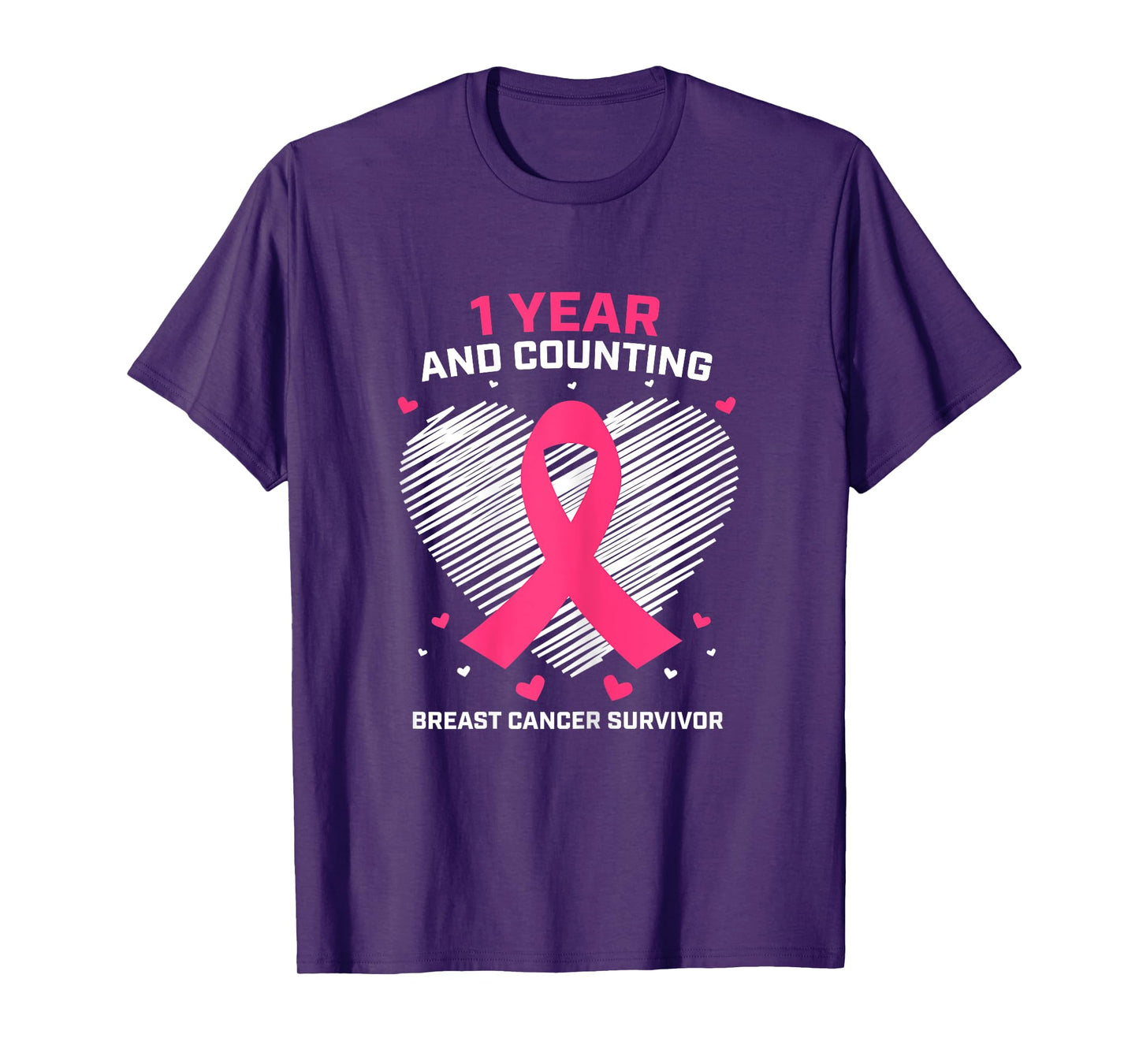 1 Year Cancer Free Pink Breast Cancer Survivor Gifts Women T-Shirt