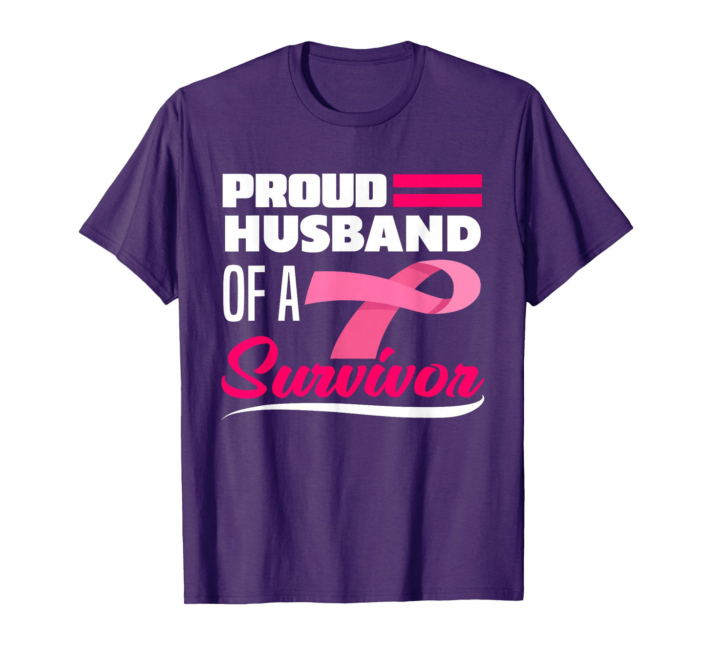 Proud Husband Of A Survivor Wife Breast Cancer Awareness T-Shirt