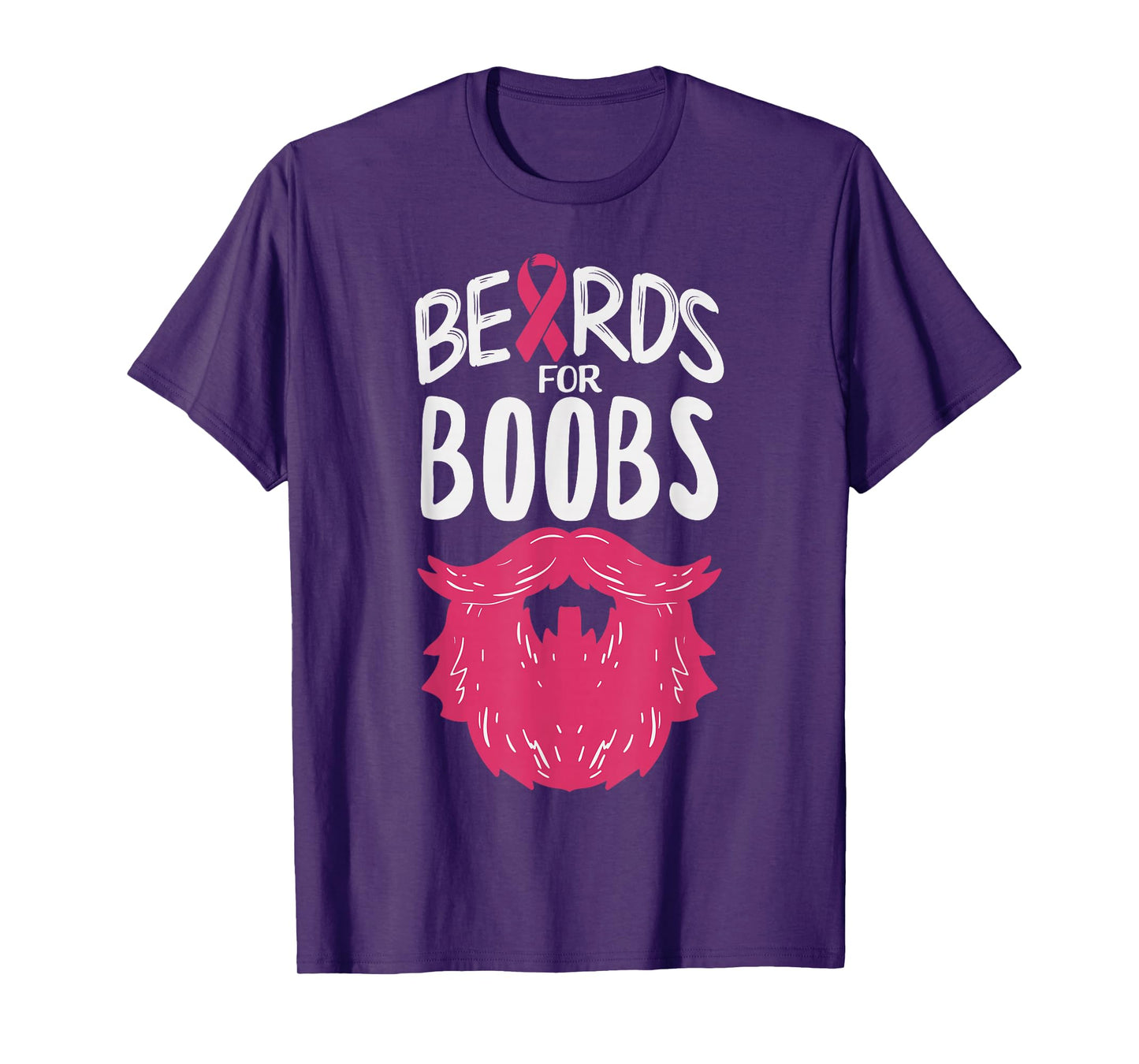 Beards For Boobs Funny Breast Cancer Awareness Support Men T-Shirt