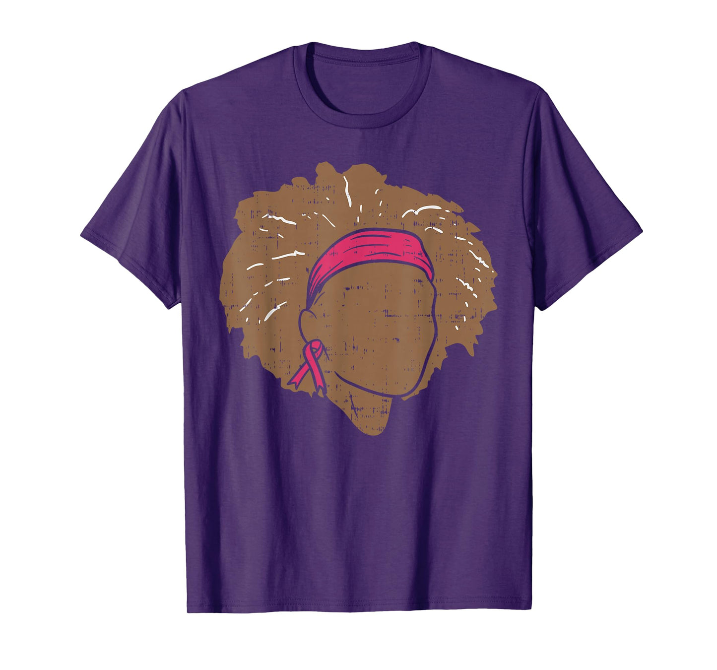 Breast Cancer Awareness Shirt Black Women Brown Pink Ribbon T-Shirt