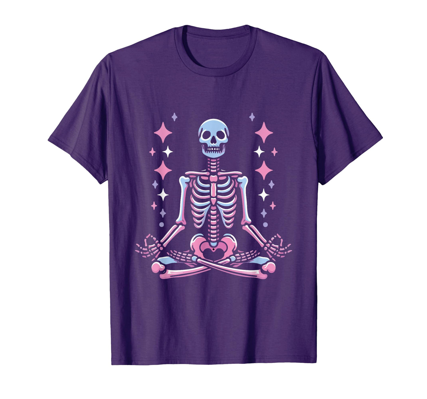 Yoga Skeleton Meditation Pose | Funny Spooky Wellness T-Shirt