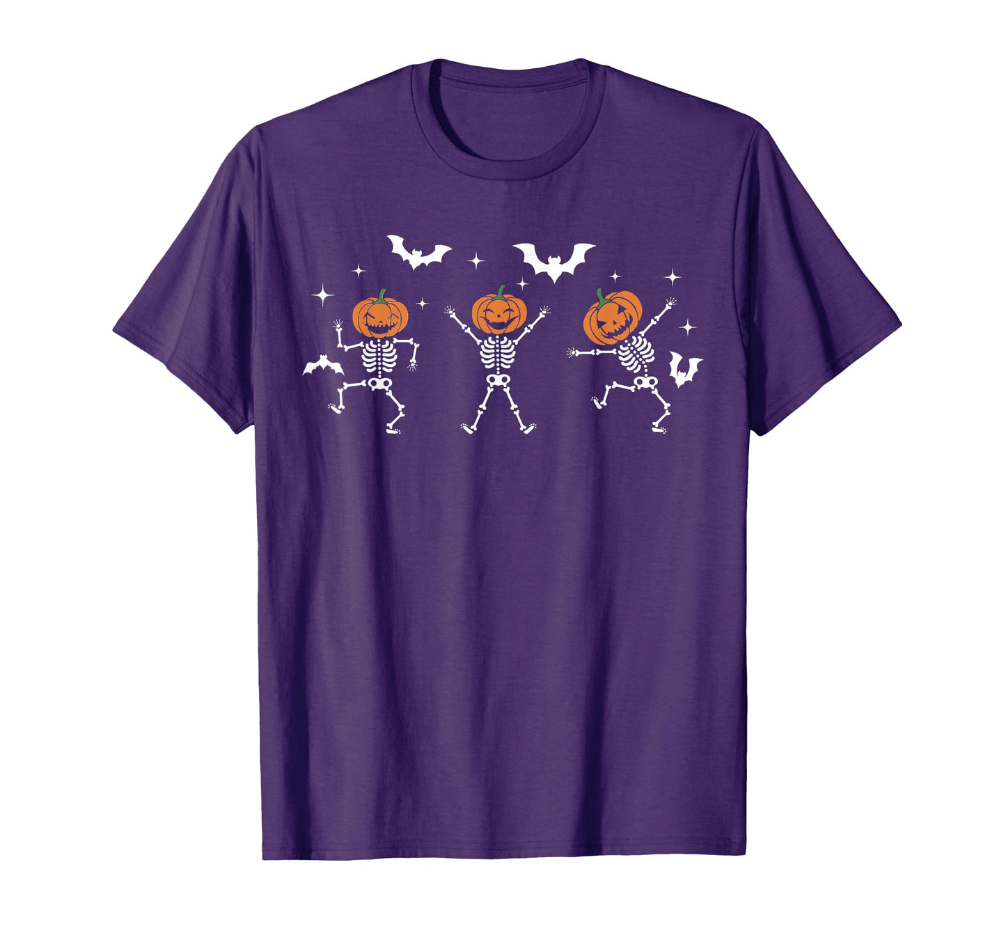 Dancing Skeleton Pumpkin Head Halloween Costume Funny T-Shirt