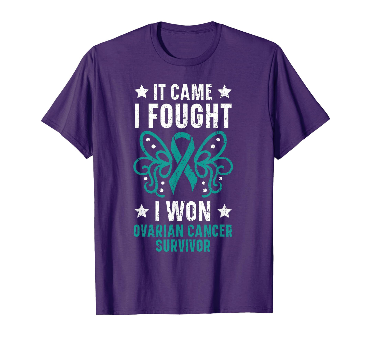 It Came I Fought I Won Ovarian Cancer Survivor Fight Cancer T-Shirt