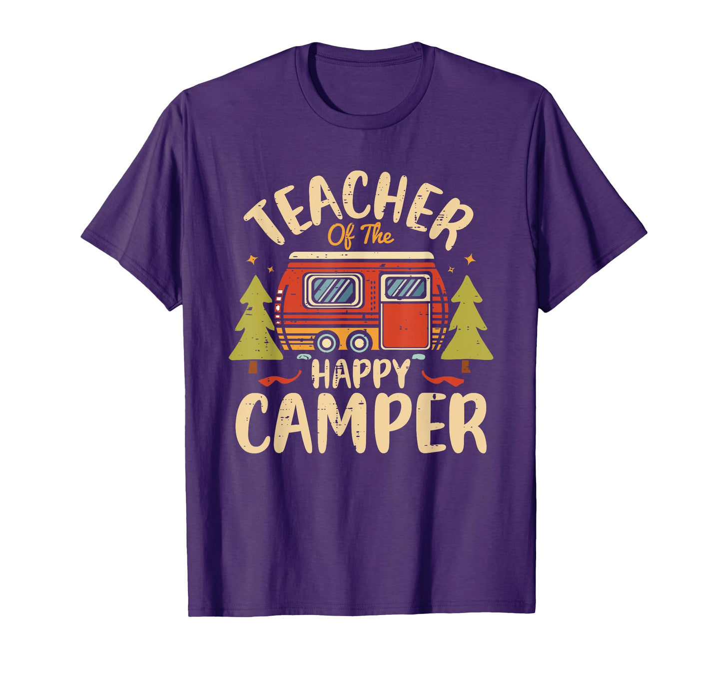 Teacher of Happy Camper 1st Birthday Party Retro Teacher T-Shirt