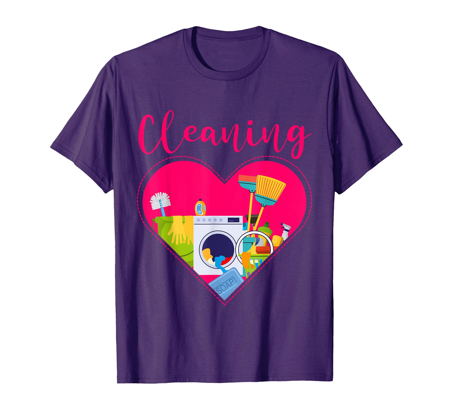 Cleaning Heart Shirt Cleaning Uniform For Cleaners Cleaning T-Shirt