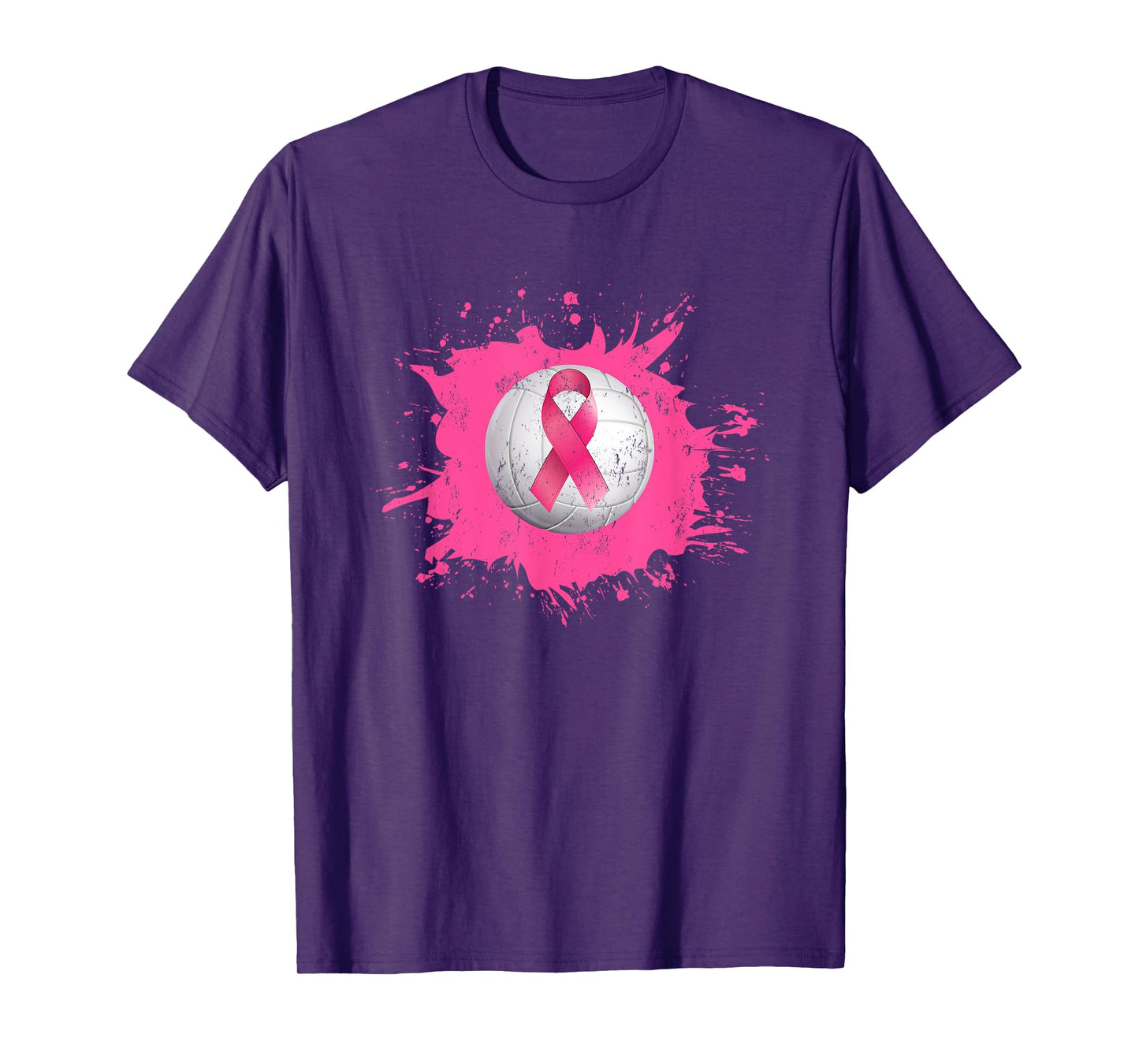 Volleyball Pink Ribbon Breast Cancer Awareness T-Shirt