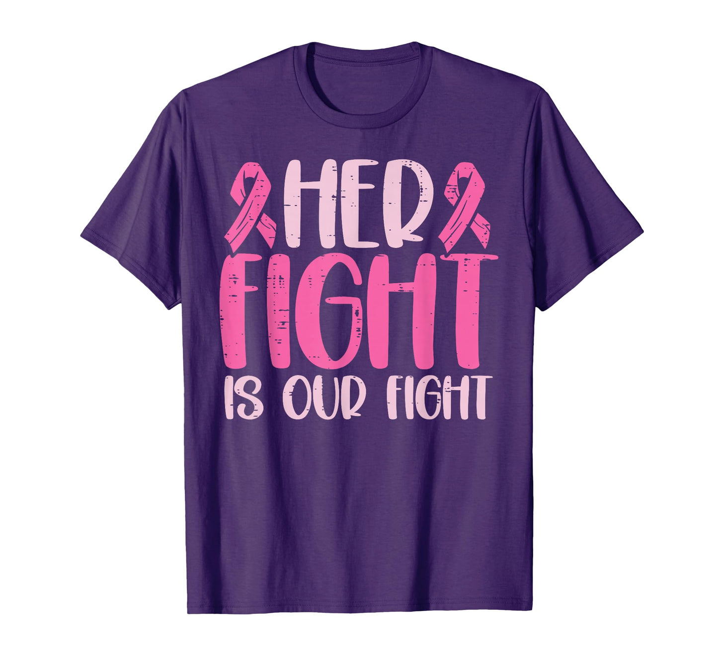 Her Fight Our Fight Family Breast Cancer Awareness Men Kid T-Shirt