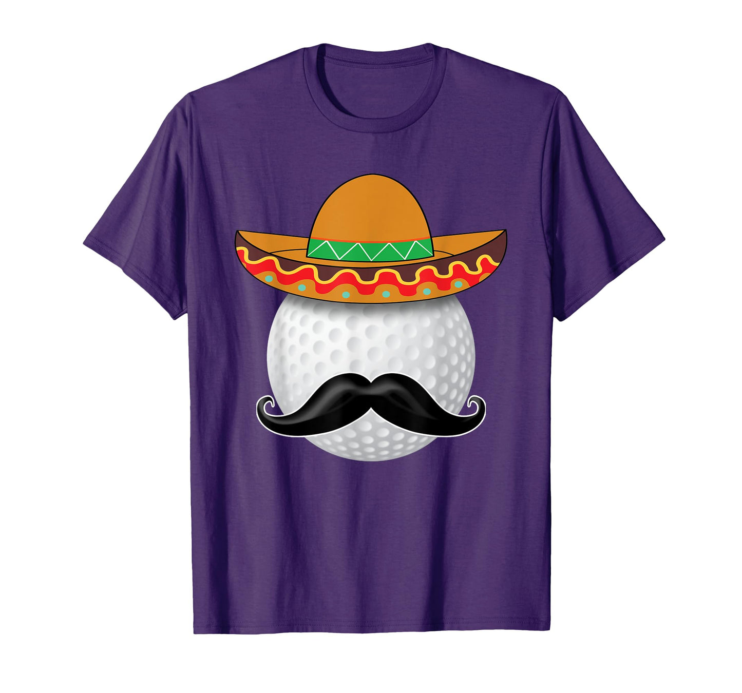 Funny Golf Ball Mustache Mexican Sports Mexico Party Shirt T-Shirt