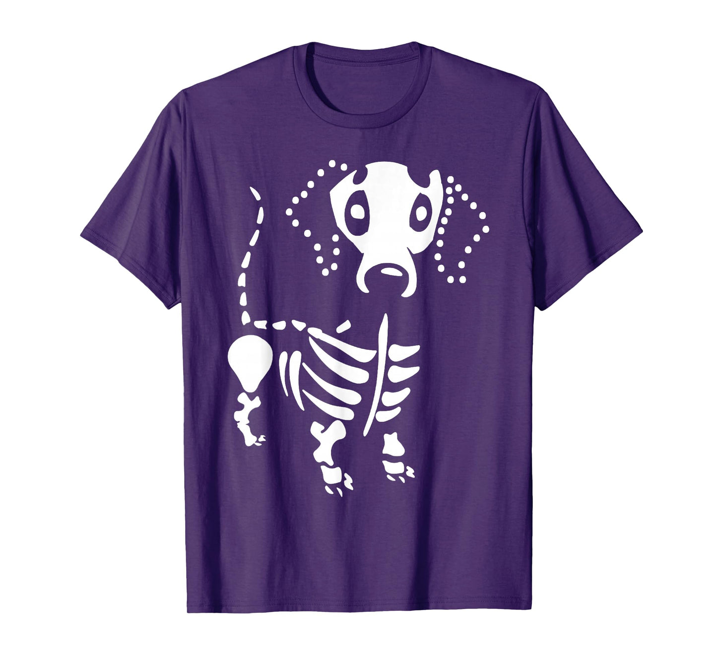 Dachshund Bone Skeleton Cute Wiener Dog Halloween Womens T-Shirt