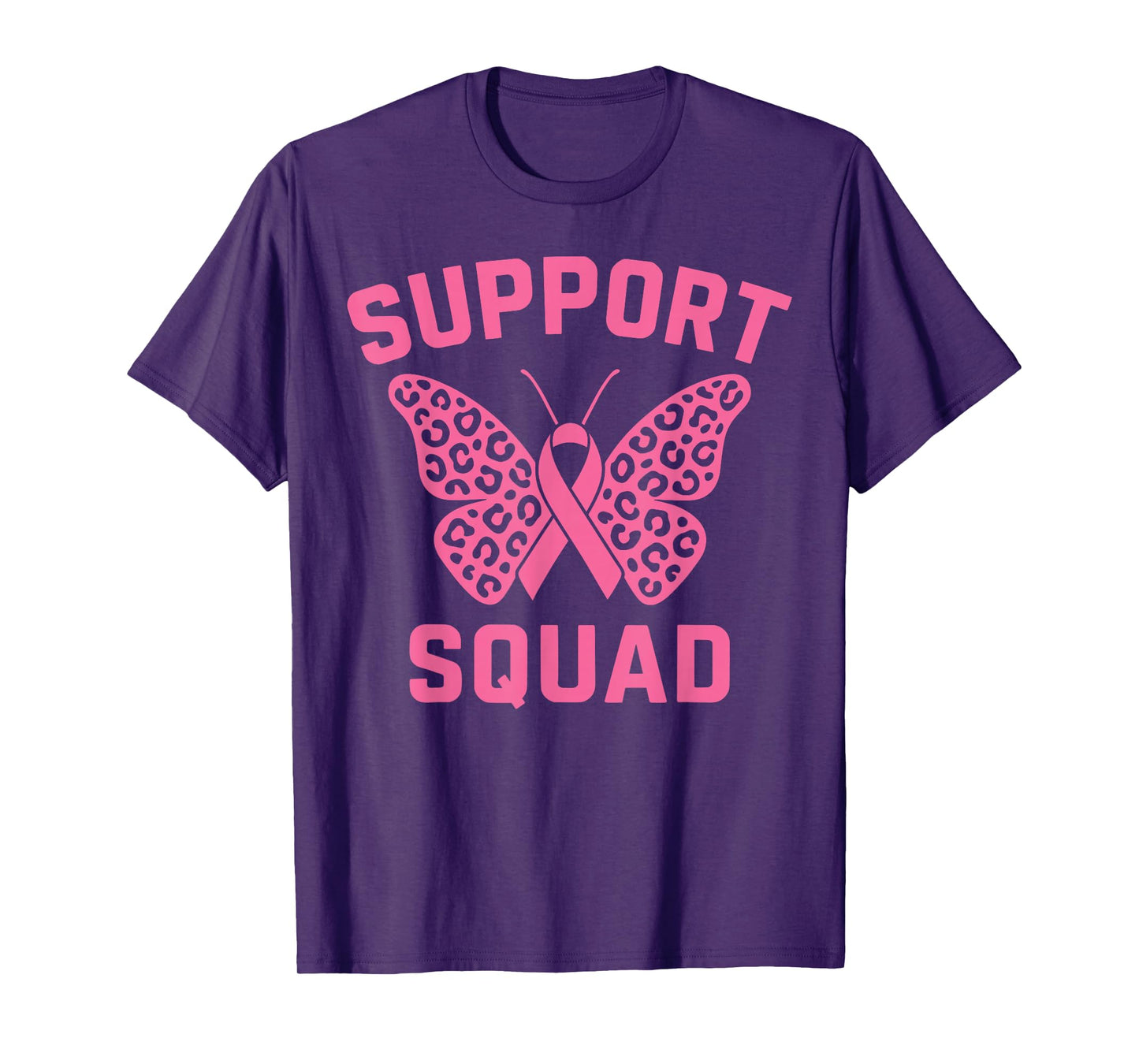 Breast Cancer Awareness Butterfly Support Squad Pink Ribbon T-Shirt