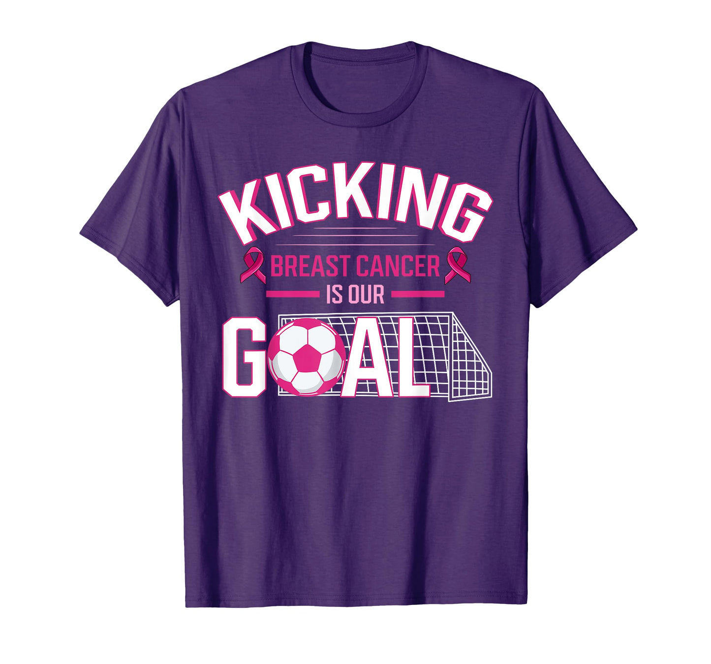 Breast Cancer Soccer Ball Goal Pink Ribbon Mammogram Sport T-Shirt