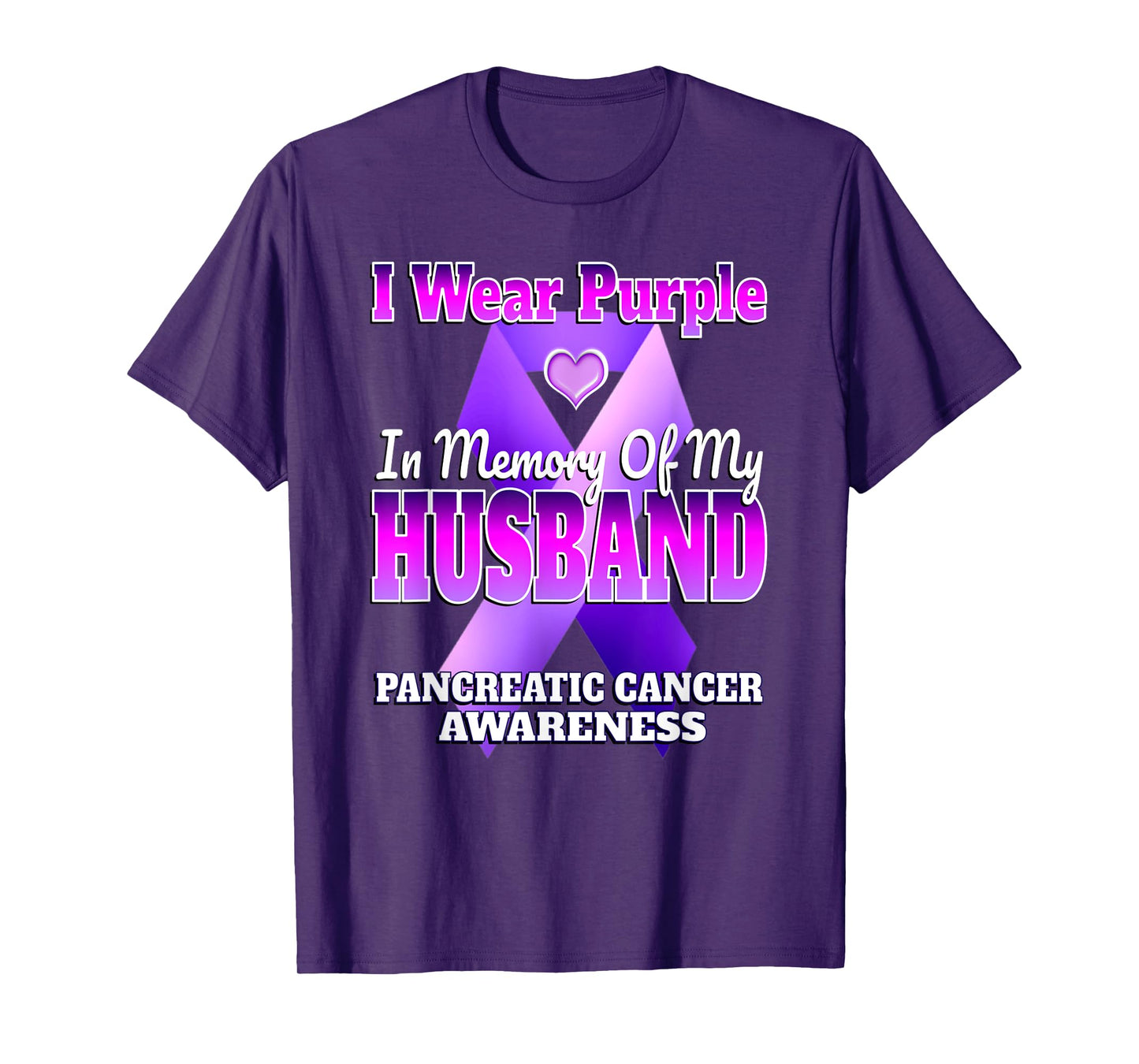 I Wear Purple In Memory Of My Husband Pancreatic Cancer T-Shirt