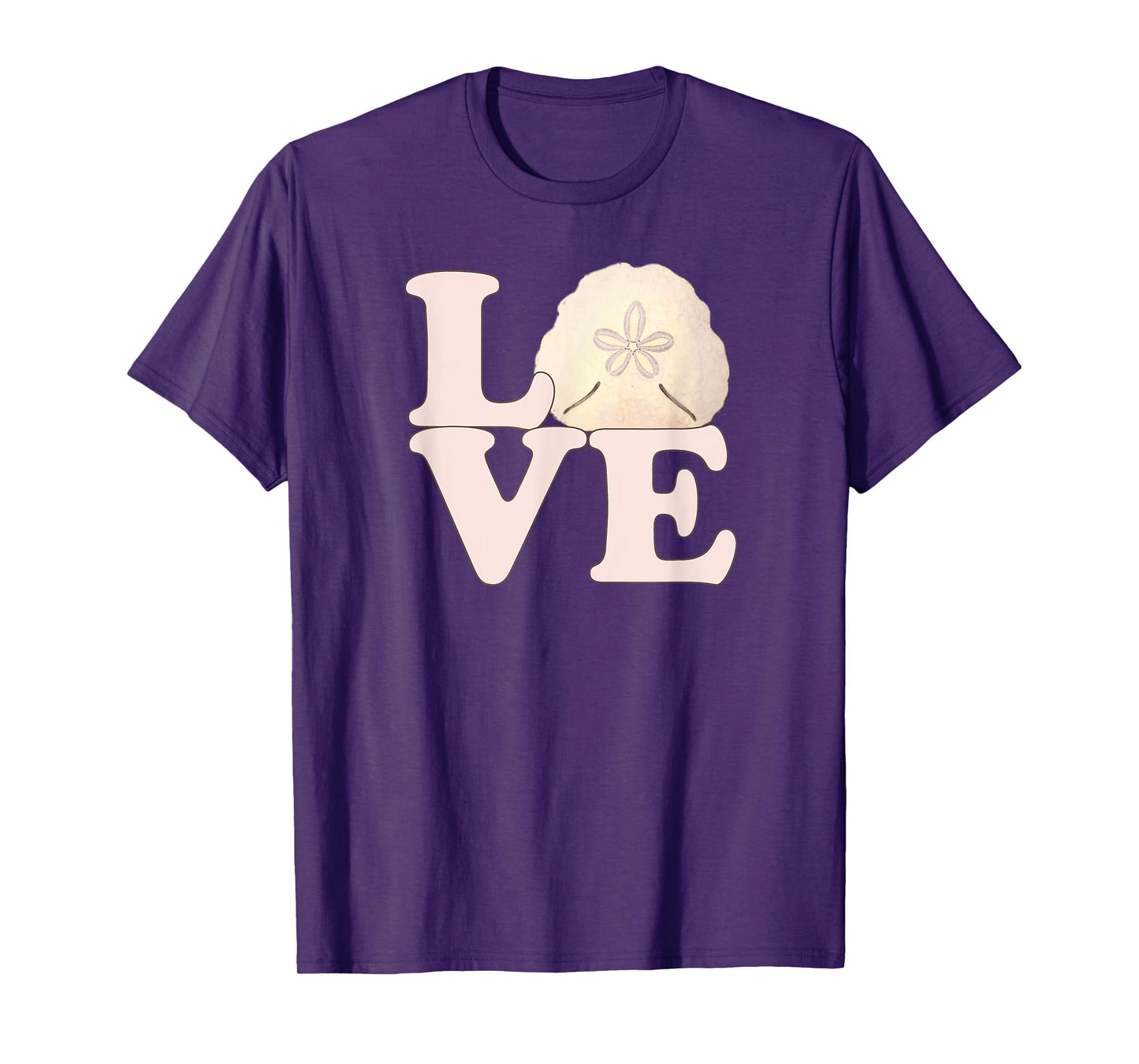 Sand Dollar Shell Vintage Illustration Stacked LOVE T-Shirt