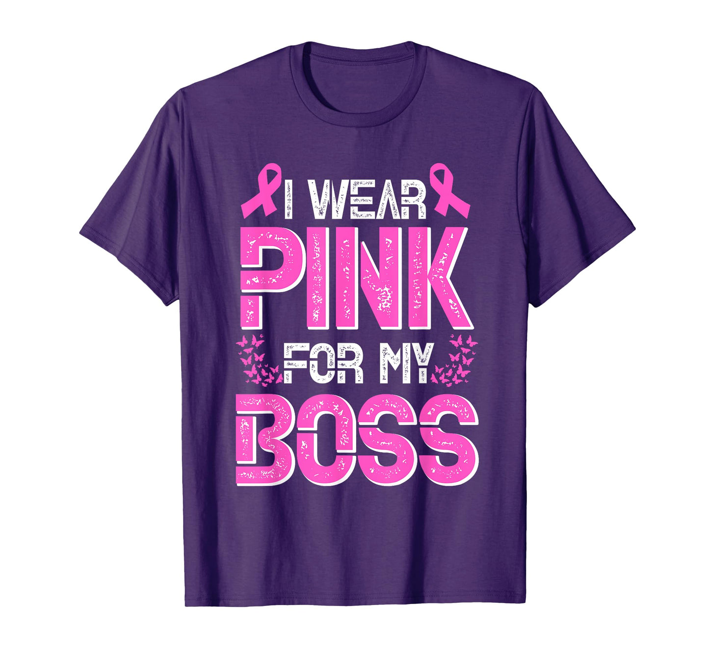 I Wear Pink For My Boss Jefe Breast Cancer Support T-shirt T-Shirt