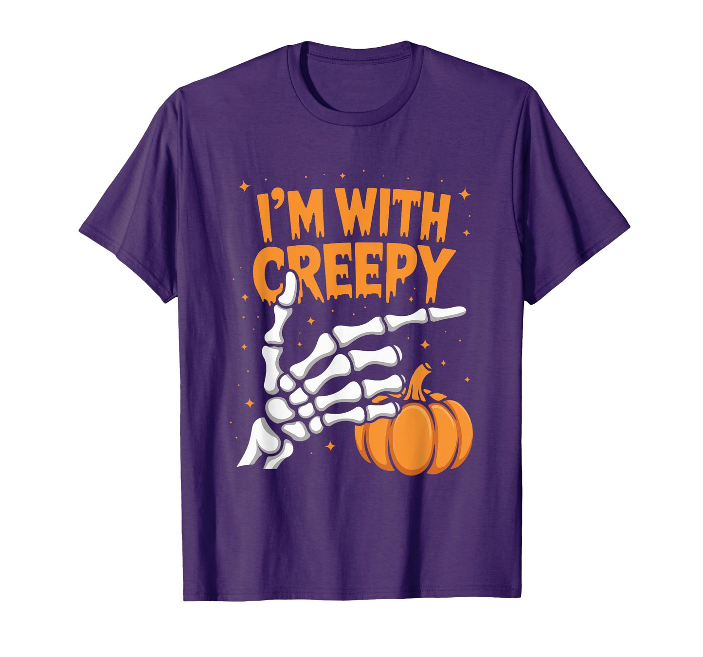 Funny Skeleton Quote I'm with Creepy Scary Hands Halloween T-Shirt