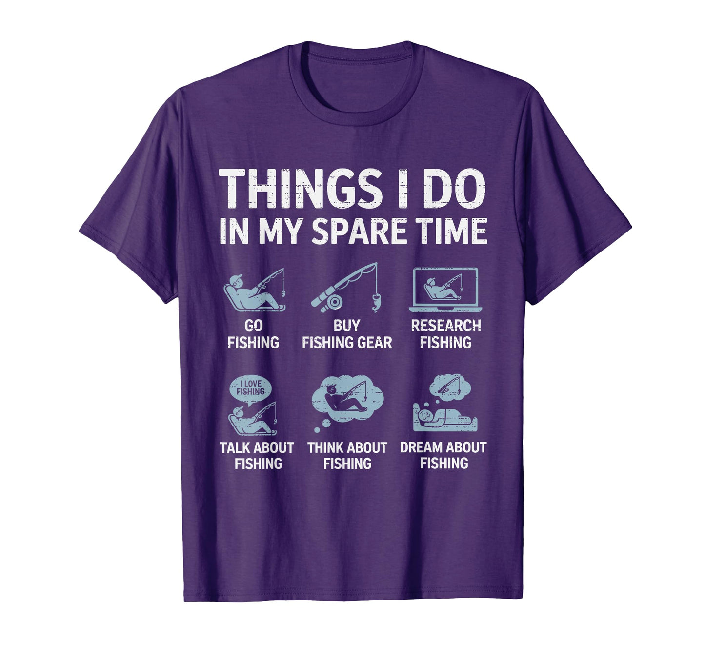Things I Do In My Spare Time Fishing Fisherman Humor Funny T-Shirt