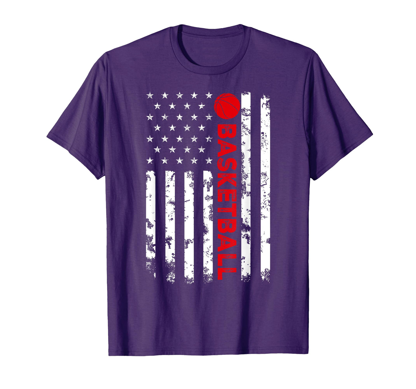 USA Flag Vintage Distressed Tee American Flag Basketball T-Shirt