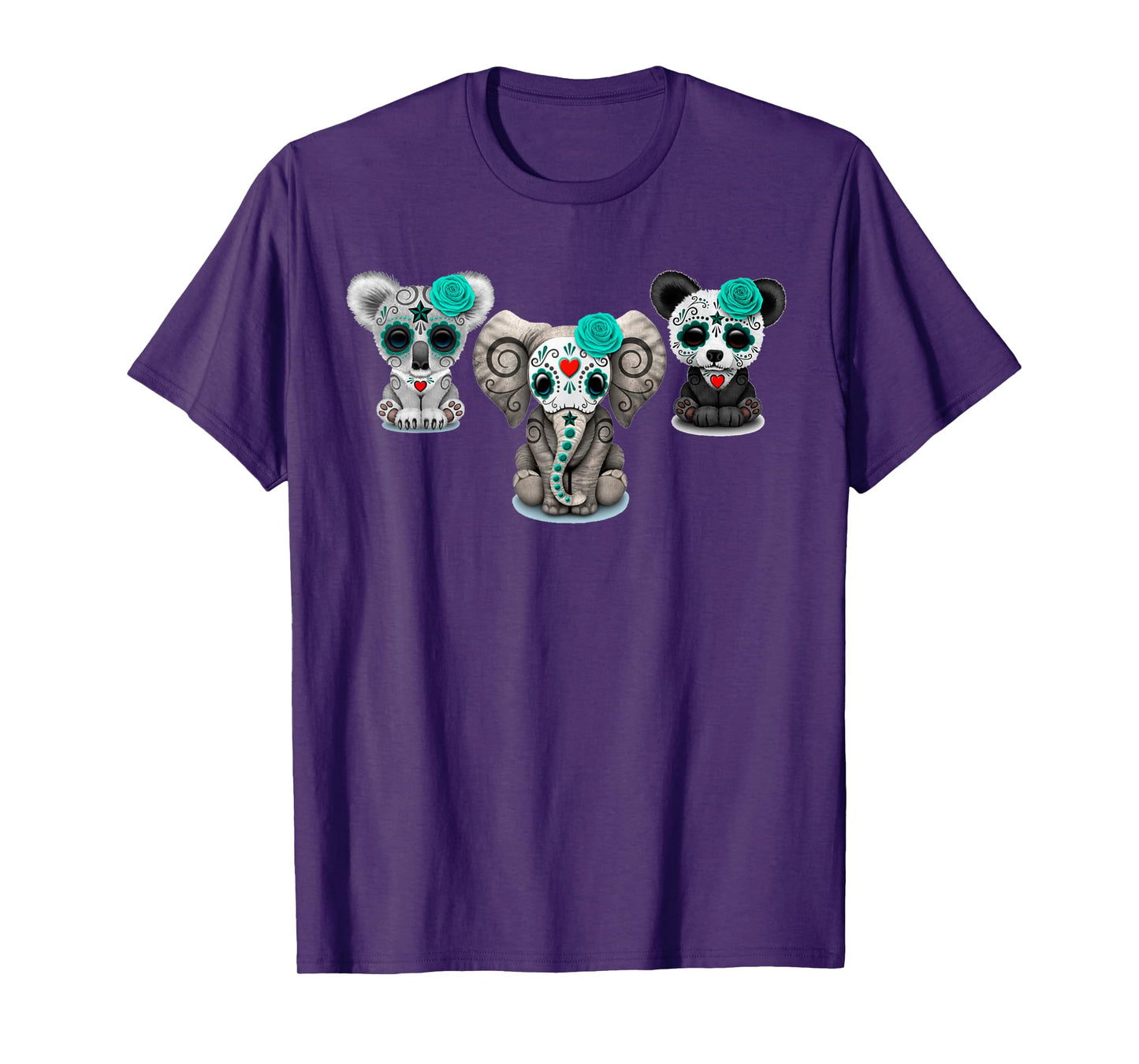 Cute Sugar Skull Animals Halloween T-Shirt
