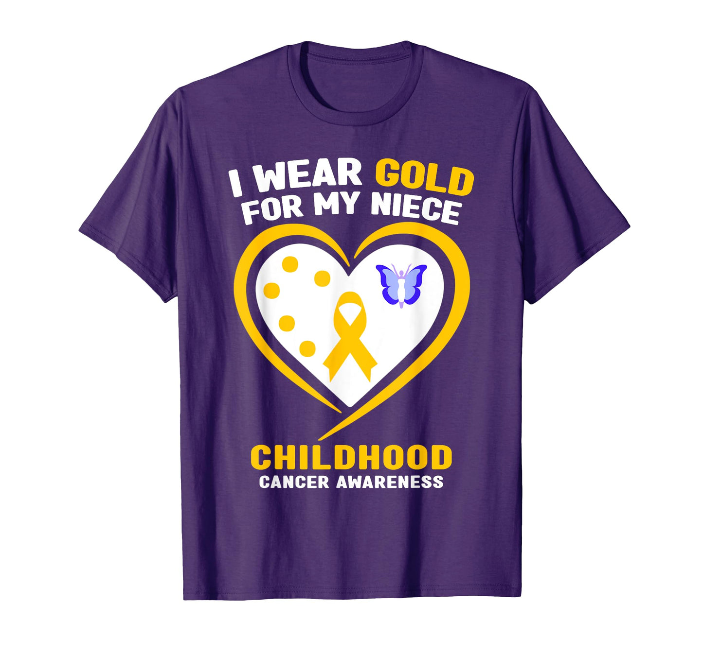I Wear Gold For My Niece Childhood Cancer Awareness T-Shirt