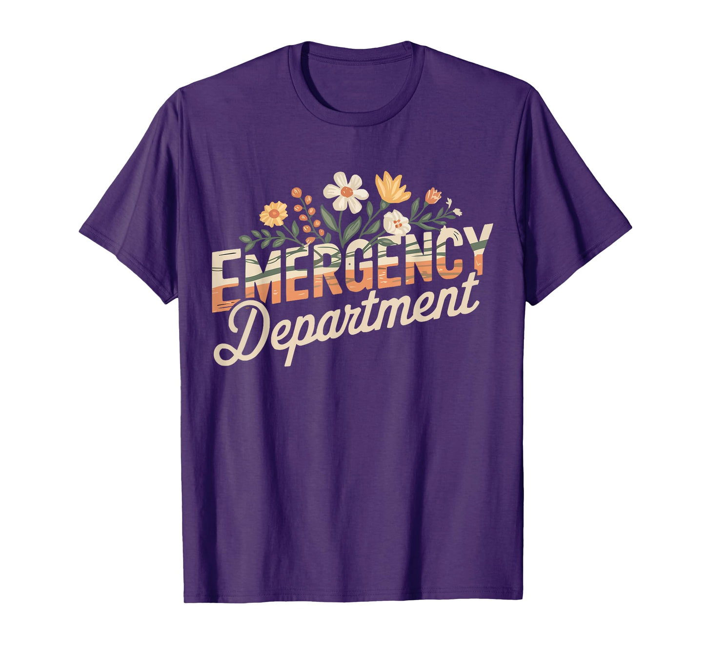 ER Nurse Emergency Room Nursing Flowers Emergency Department T-Shirt