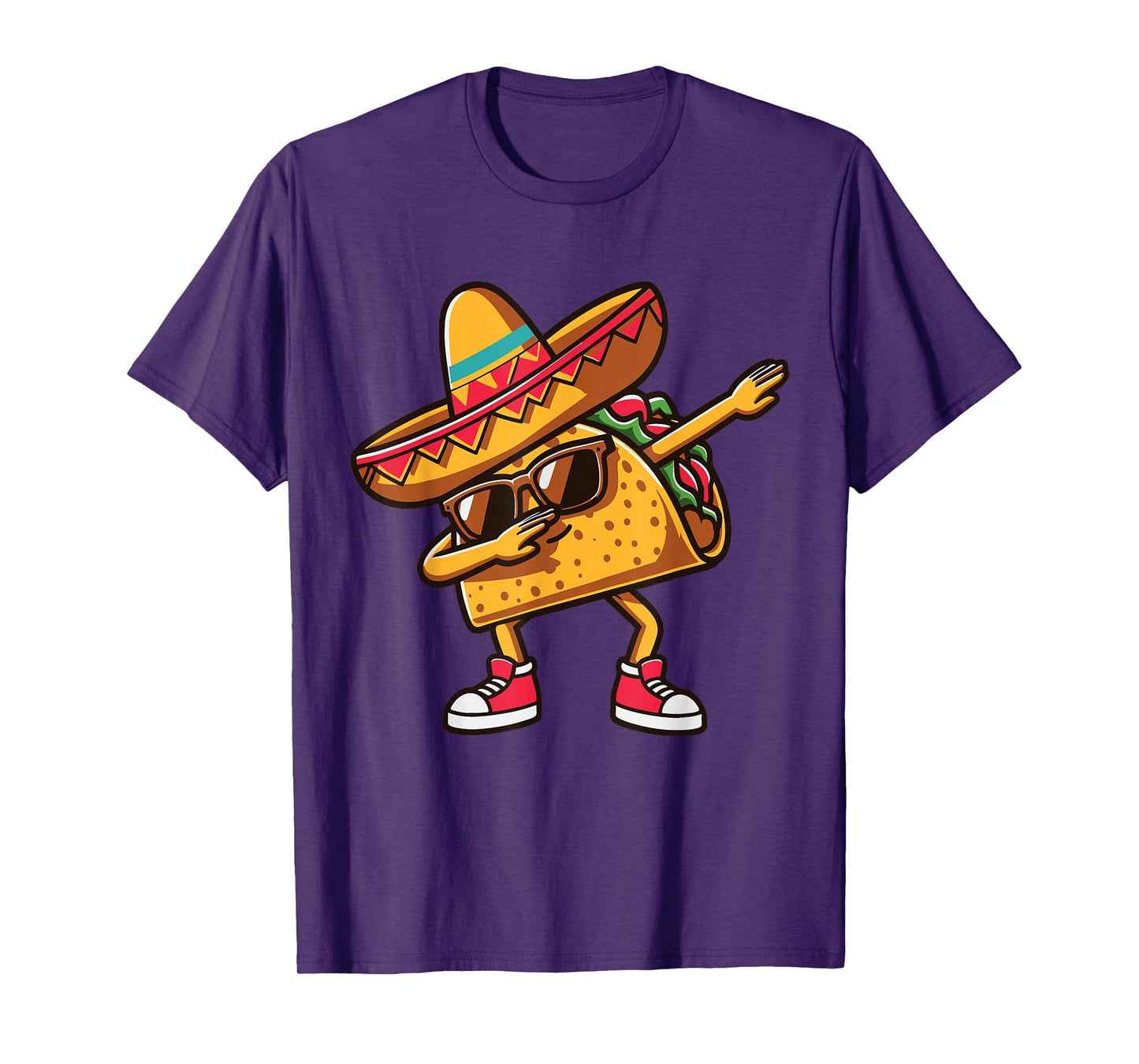 Funny Dabbing Taco Mexican Tacos Men Women Kids Boys Girls T-Shirt