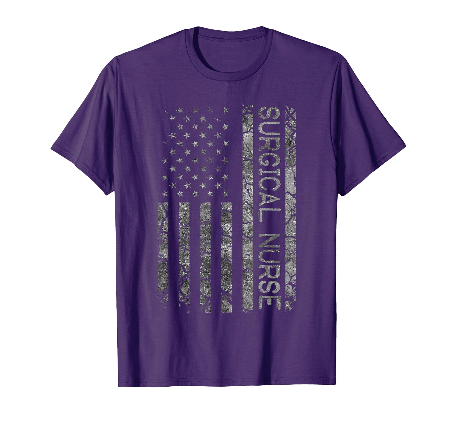 Funny Job Title Worker American Flag Surgical Nurse T-Shirt