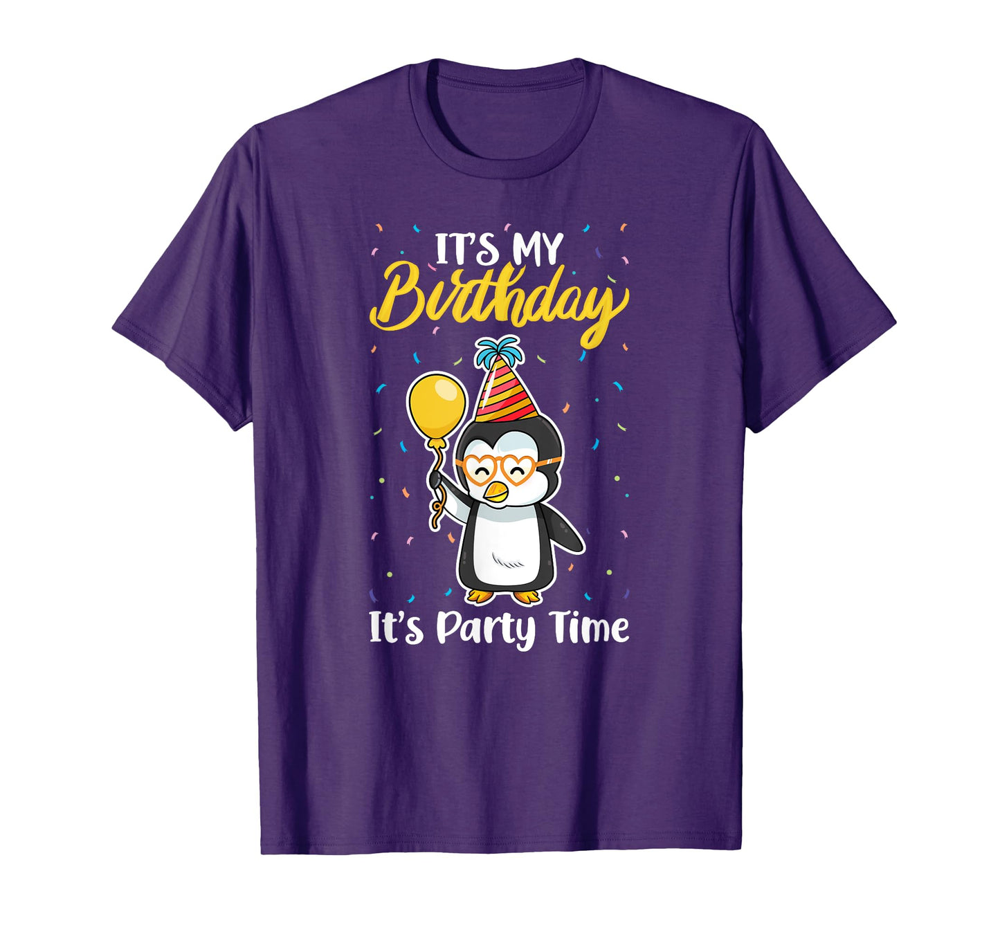 It's My Birthday Party Time Adelie Gentoo King Penguin Lover T-Shirt