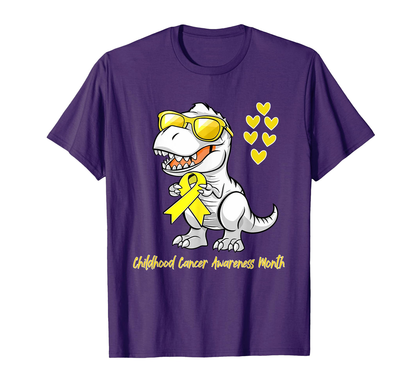 T-rex Dinosaur Childhood Cancer Awareness Dino kids Toddlers T-Shirt