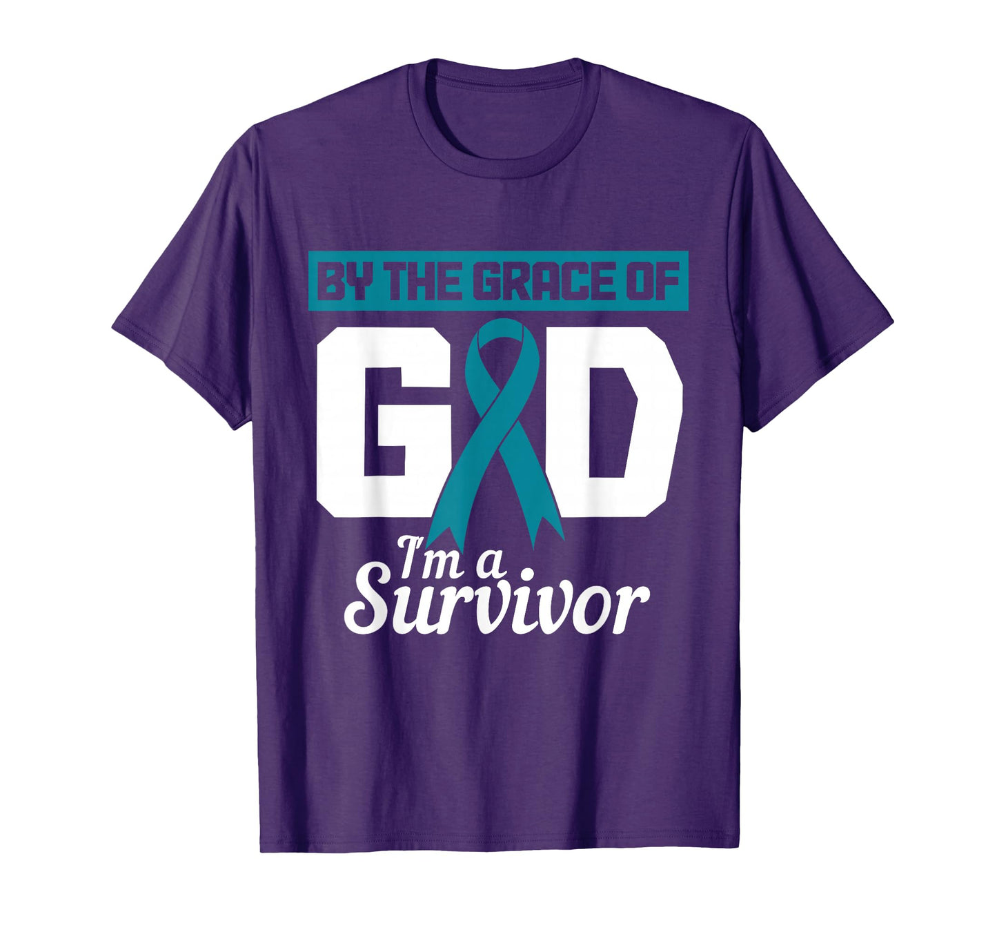 Ovarian Cancer Awareness Month Woman Teal Ribbon Survivor T-Shirt