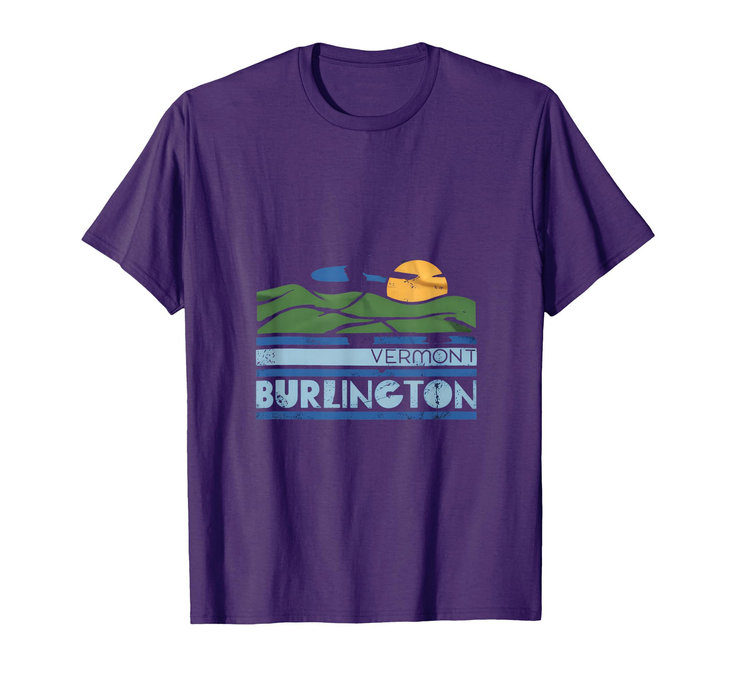 Vermont Burlington Retro Sunset Mountains T-Shirt
