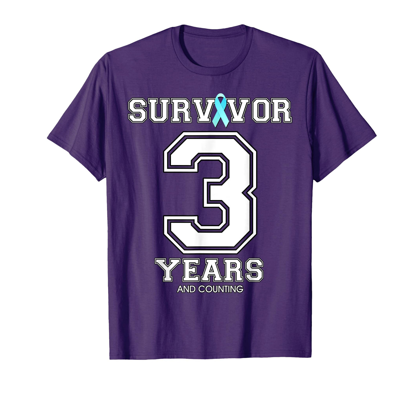 3 Years Ovarian Cancer Survivor Teal Ribbon Gift For Women T-Shirt