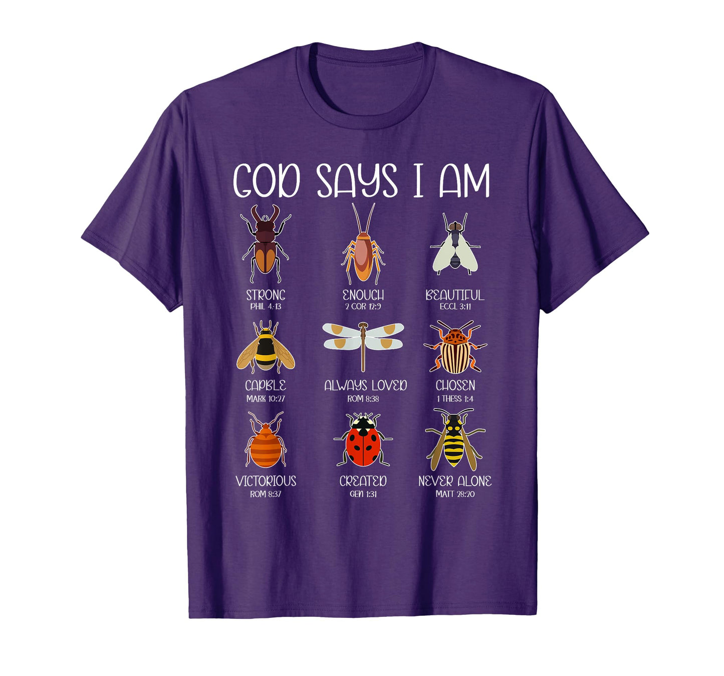 God Says I Am Bugs Insects Christian Boys Kids Religious T-Shirt