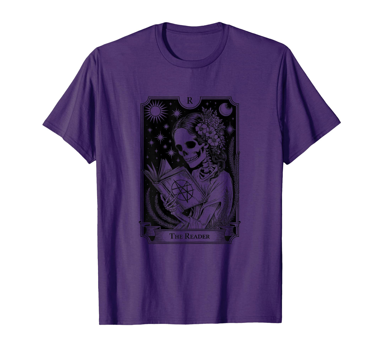 Tarot Card Reader Funny Skeleton Reading Wiccan Book Lovers T-Shirt