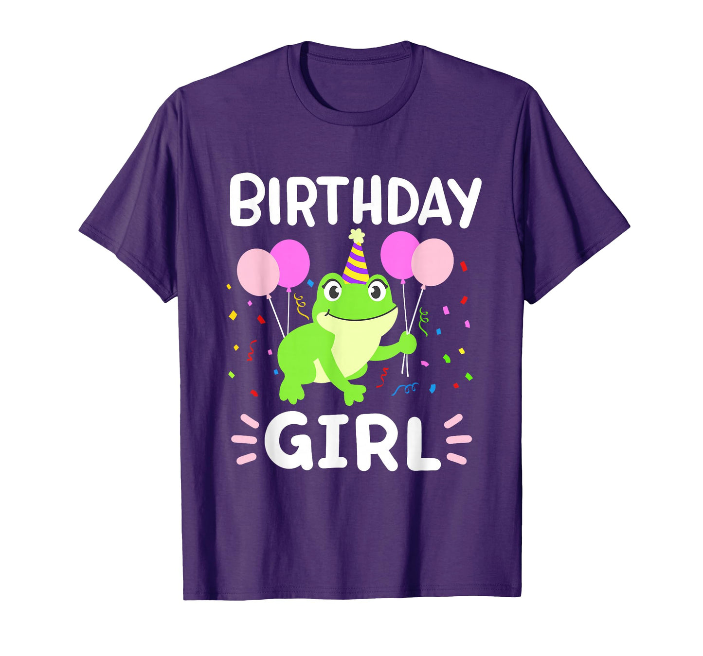 Cute Birthday Girl Frog Aesthetic Women Girls Kids Toddlers T-Shirt