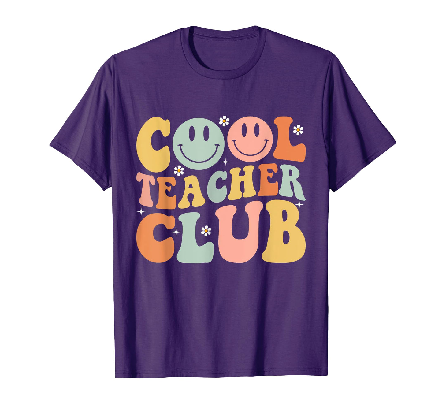 Groovy Retro Cool Teacher Club Shirt Funny Smile Happy Face T-Shirt for Men Women Girls Kids