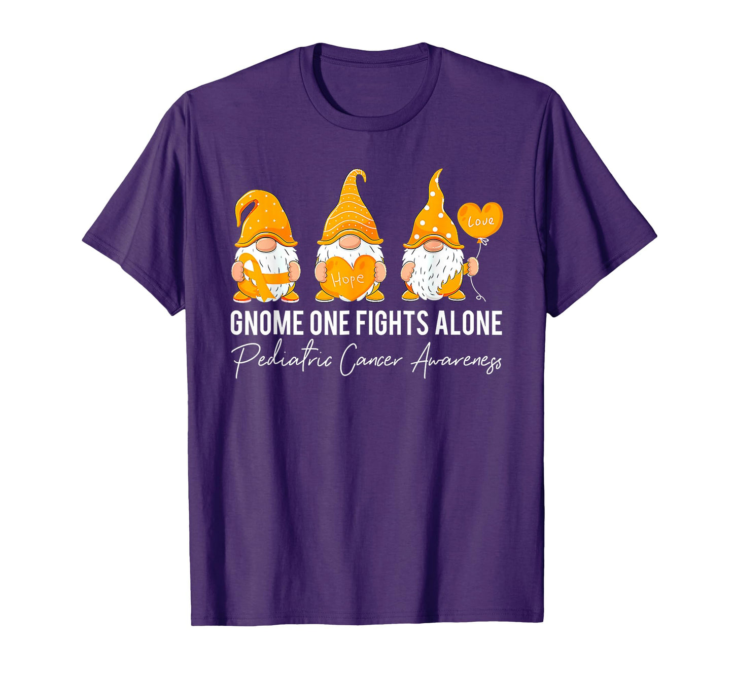 Gnome Fights Pediatric Cancer Awareness Yellow Ribbon T-Shirt