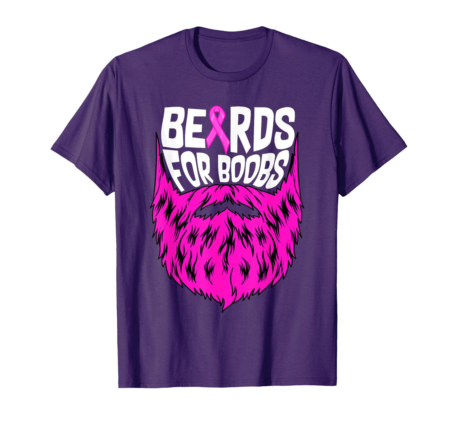 Beards For Boobs Breast Cancer Awareness Support Men T-Shirt