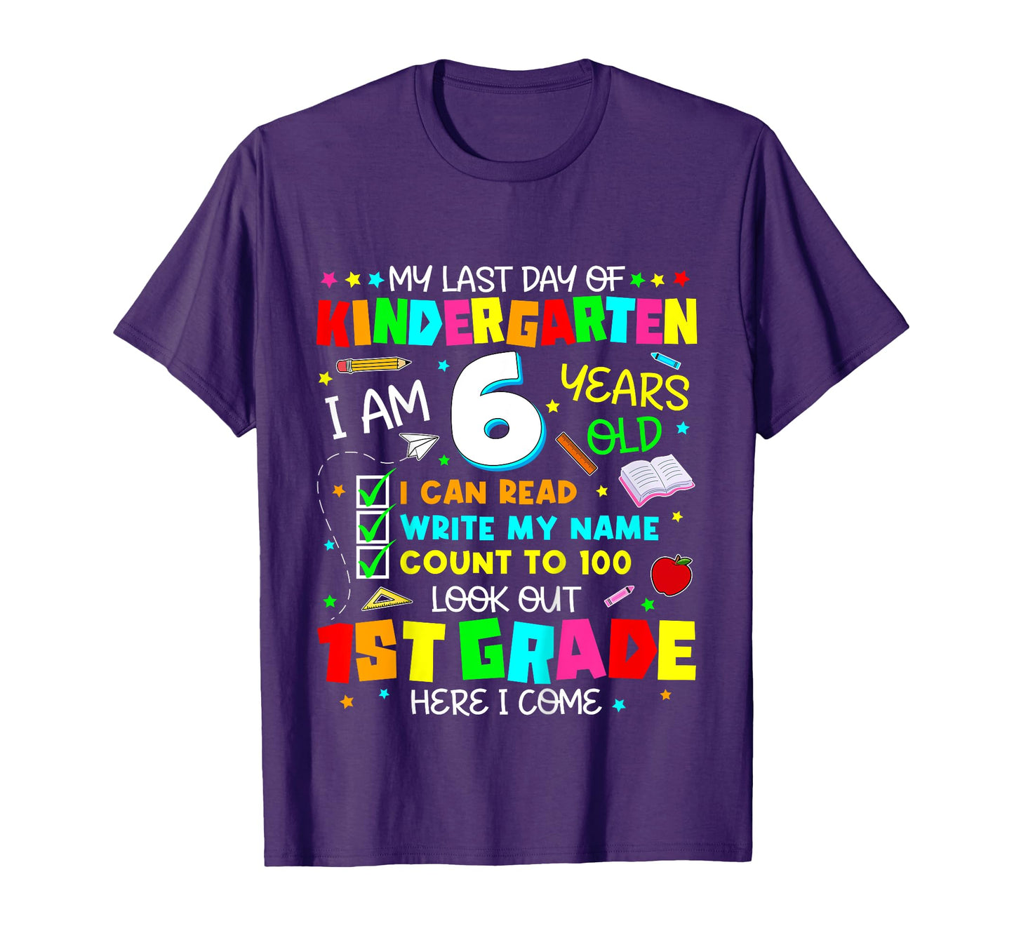 Kids My Last Day Of Kindergarten Graduation Grad Kids Boys Girls T-Shirt